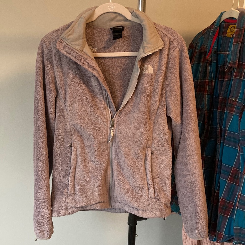 The North Face Osito Fuzzy Zip Up - Gray, Size Medium